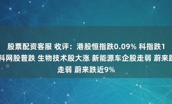 股票配资客服 收评：港股恒指跌0.09% 科指跌1.18% 科网股普跌 生物技术股大涨 新能源车企股走弱 蔚来跌近9%